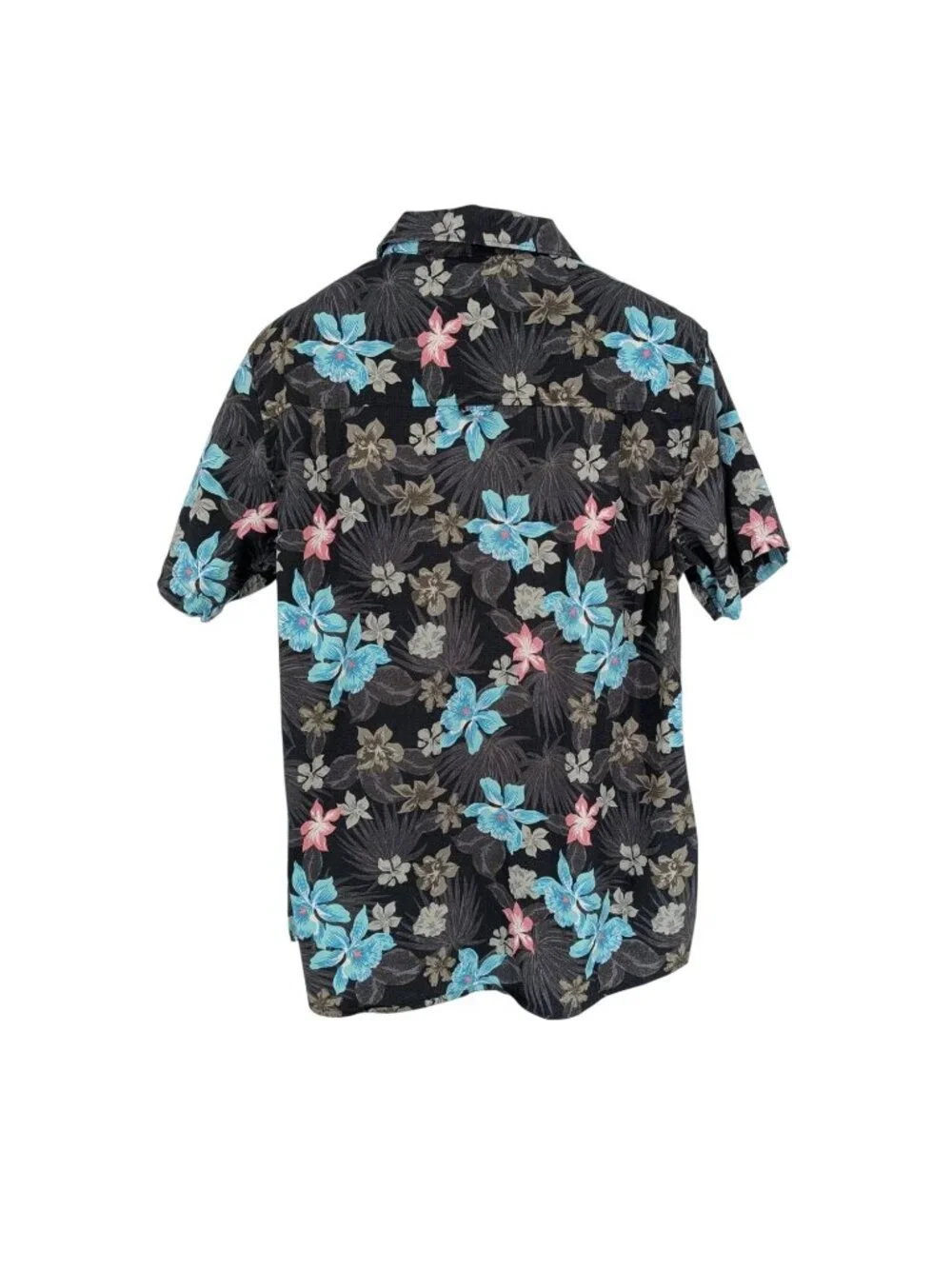 Hurley Floral Hawaiian Button Up Shirt Tropical Stretch Skater Surf Y2K‎ Large